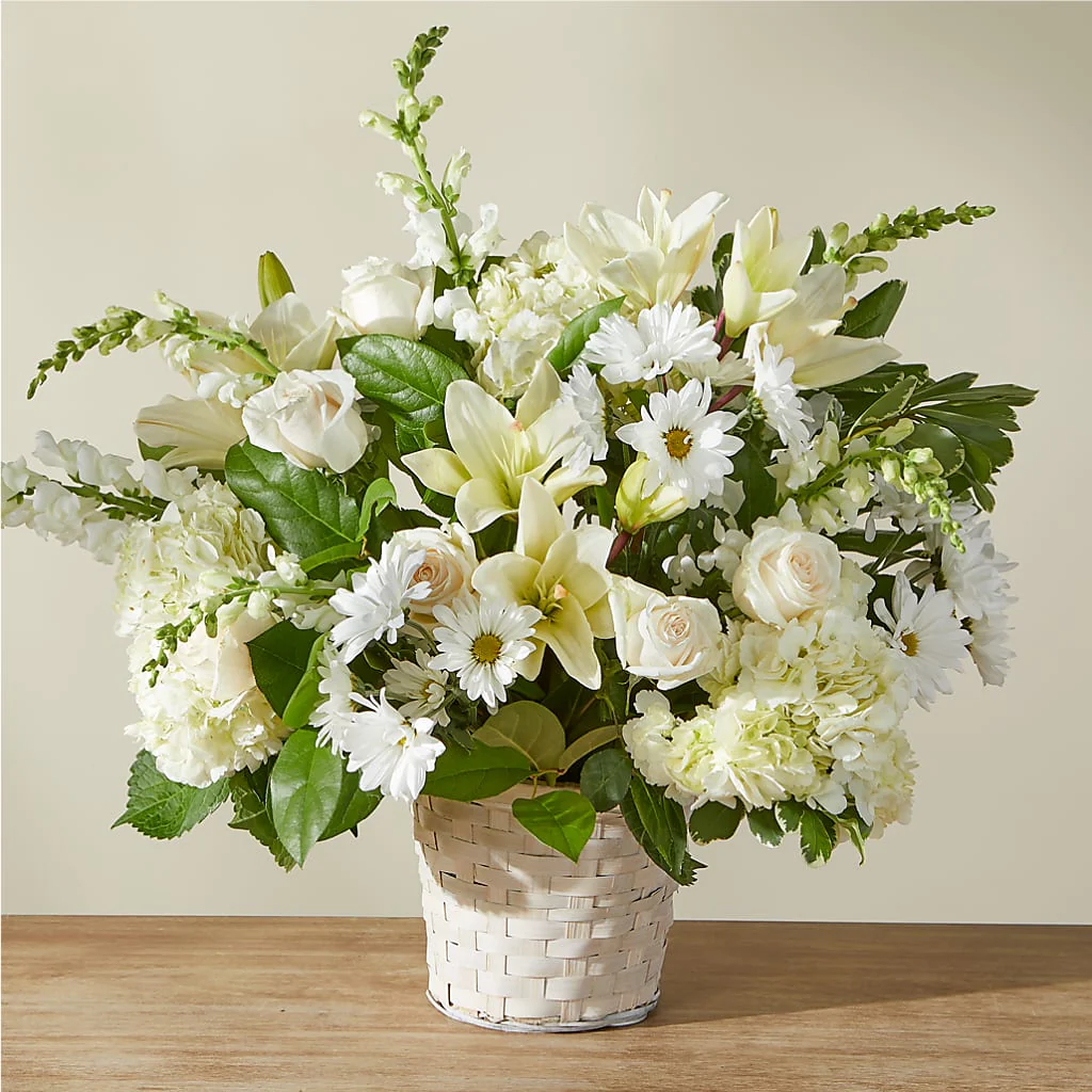 Ivory Elegance Floral Basket - Image 3